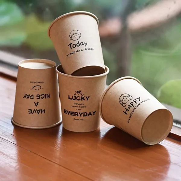 50pcs High-Quality Brown Kraft Paper Cups