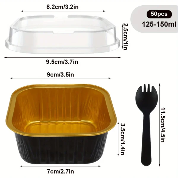 0f811703b83a4ad69cbf7fe696981f9f-goods.webp 150pcs Rectangle PET (Polyethylene Terephthalate) Reusable Cupcake Containers