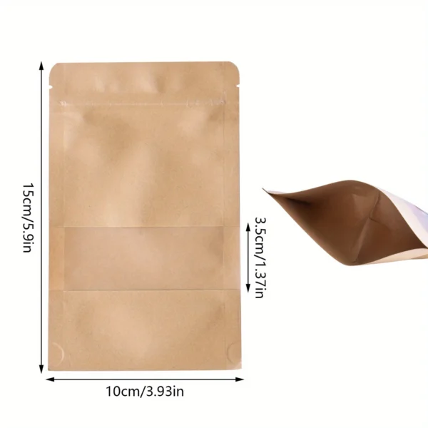 100pcs Self-Sealing Kraft Paper Stand Up Pouches