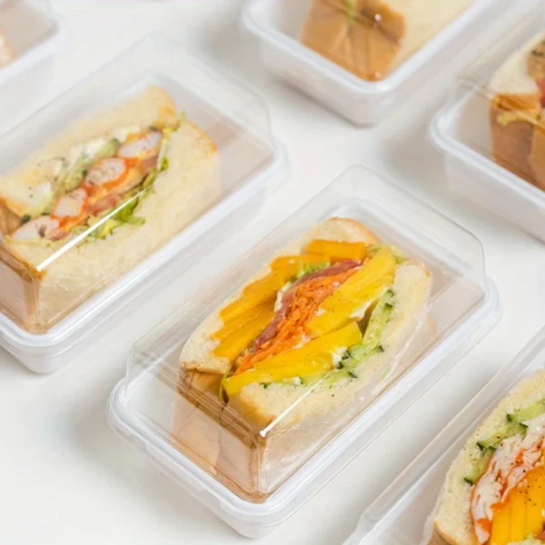 100pcs PET Sandwich Packaging Boxes