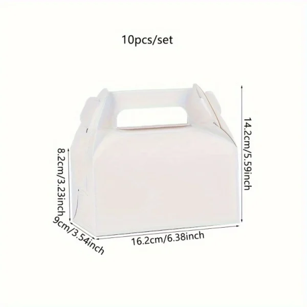 5-Pack Premium Portable Food-Safe Paper Pastry Boxes - Stylish & Durable Disposable Containers for Baking