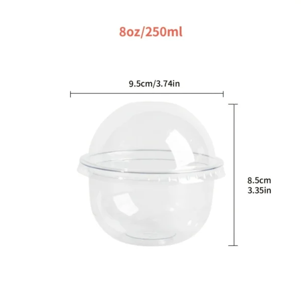 10pcs Transparent Cake Containers, 8oz