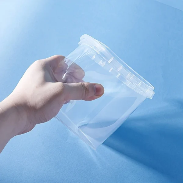 1pcs Clear Plastic Buckets with Lids