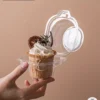 12pcs Clear Disposable Dessert Cups with Lids