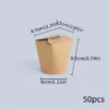 50pcs Kraft Paper Takeout Boxes - Leak & Grease Proof