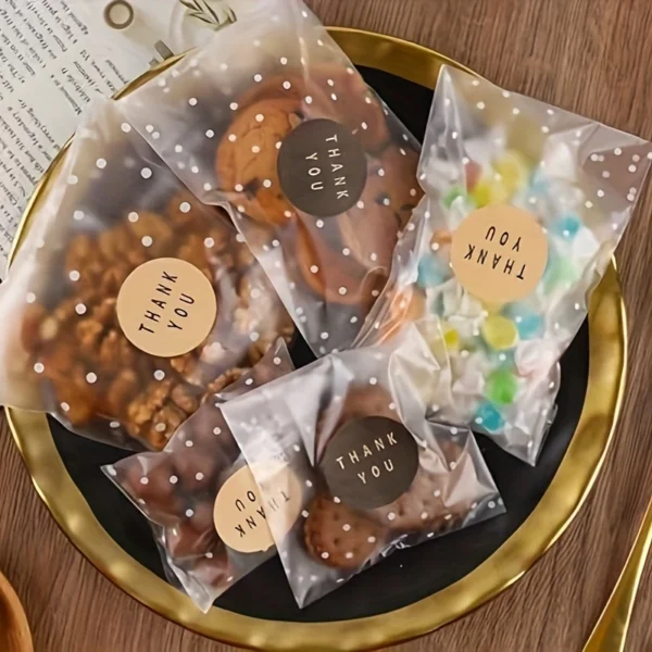 200pcs Reusable Self-Sealing Cellophane Bags for Candy & Cookies