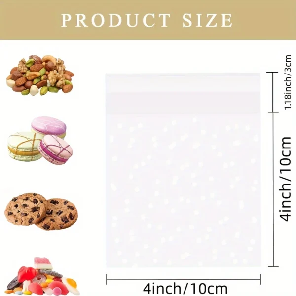 200pcs Reusable Self-Sealing Cellophane Bags for Candy & Cookies