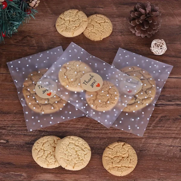 200pcs Reusable Self-Sealing Cellophane Bags for Candy & Cookies