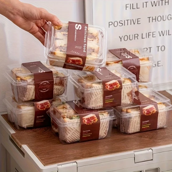 20 Clear Plastic Takeaway Food Containers