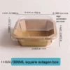 12pcs Reusable Food Takeout Boxes with Lids 300ml