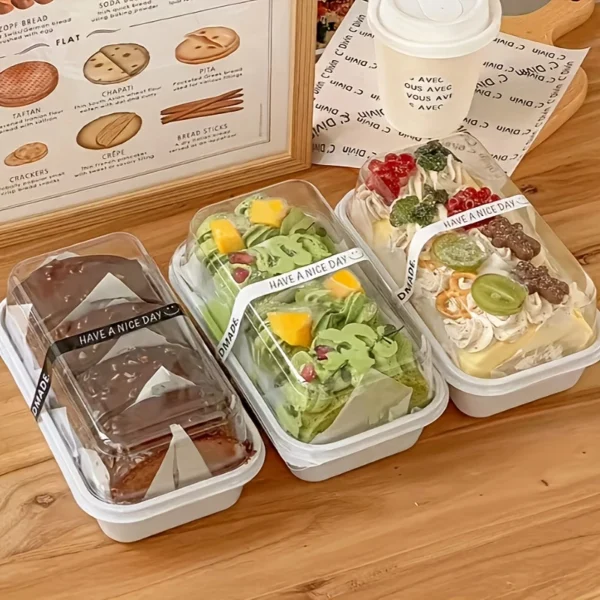 12pcs Clear Lid Disposable Food Containers
