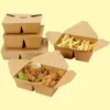 24pcs Dual-Compartment Kraft Paper Food Boxes