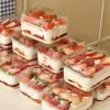 Faridabio 50pcs/ 1 Set 50 Packs of PET Transparent Fruit And Dessert Containers