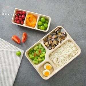 8f260a5dc4fd40ce82ae9849ef1c055d-goods.webp 4-Compartment Paper Tray - Disposable Divided Lunch Box with Fresh Fruit