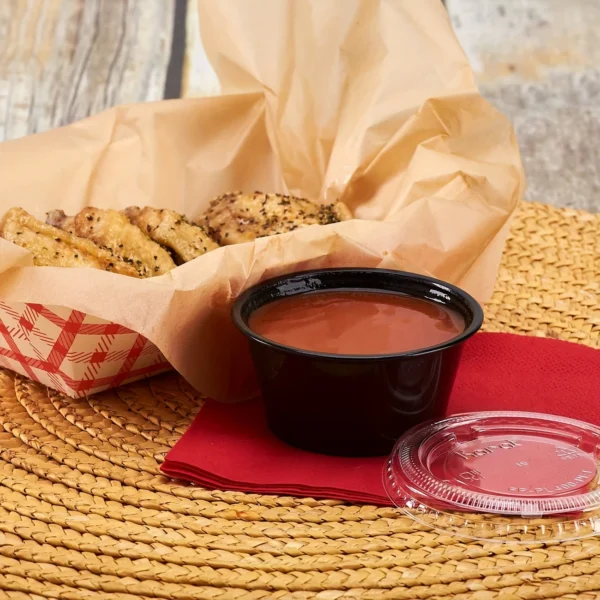 15pcs Black Plastic Jelly Cups with Lids