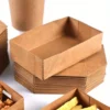 18pcs Kraft Paper Food Containers - Hexagonal Takeout Trays for Fried Chicken