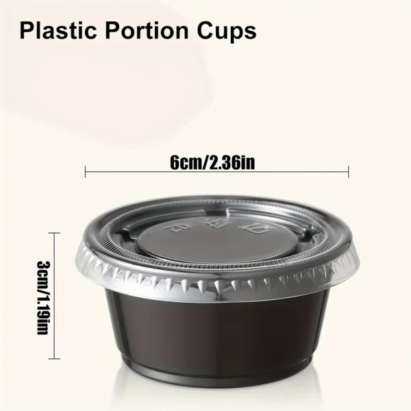 15pcs Black Plastic Jelly Cups with Lids
