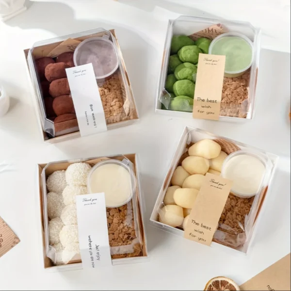 20 Pack Transparent Square Sandwich Containers with Flip-Top Lids