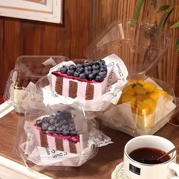 50pcs Clear Plastic Takeout Containers, Reusable Square Clamshell Food Boxes