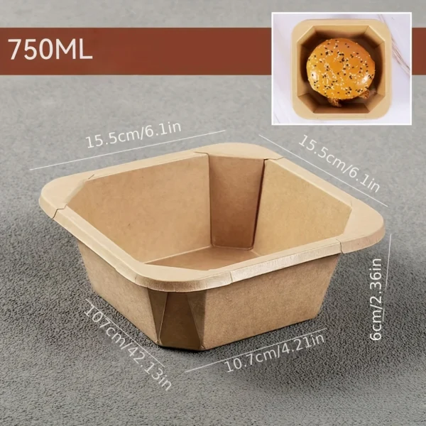 24pcs Leakproof and Oil-Resistant Octagonal Kraft Paper Lunch Boxes, Multipurpose Disposable Salad and Packaging Containers for Parties