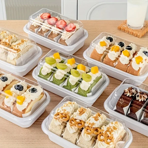 12pcs Clear Lid Disposable Food Containers