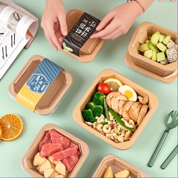 24pcs Leakproof and Oil-Resistant Octagonal Kraft Paper Lunch Boxes, Multipurpose Disposable Salad and Packaging Containers for Parties