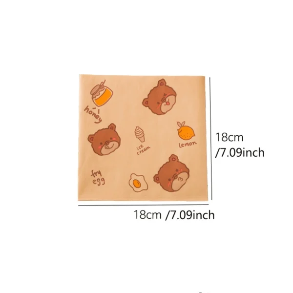 10pcs Little Bear Pattern Sandwich Bags