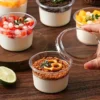 50pcs cake cups with lids, transparent dessert cups 150ml