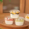 50pcs cake cups with lids, transparent dessert cups 150ml