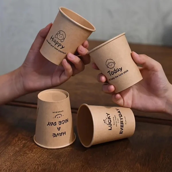50pcs High-Quality Brown Kraft Paper Cups