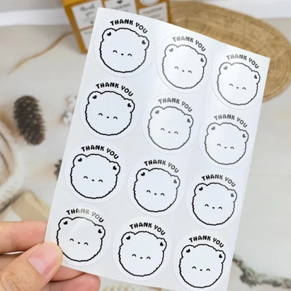 120 Pcs/Pack Cute Cartoon Thank You For Your Order Stickers Baking Packaging Sealing Labels Small Business Commodity Gift Decor Sticker