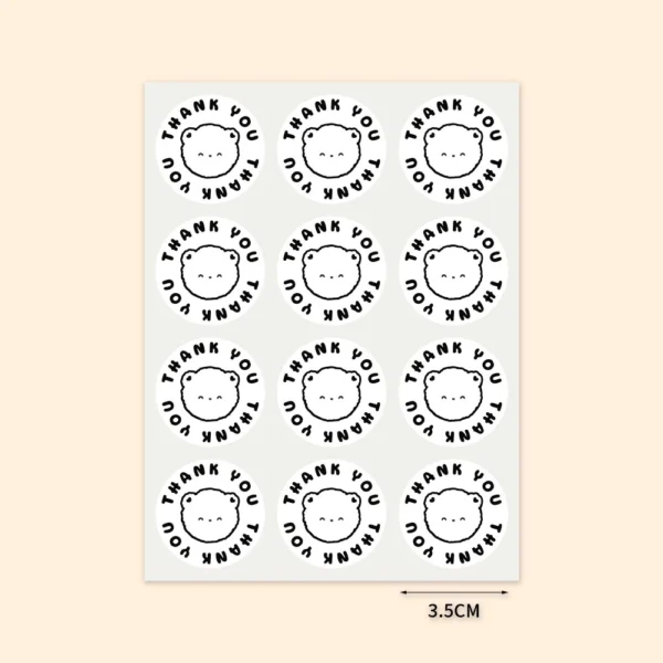 120 Pcs/Pack Cute Cartoon Thank You For Your Order Stickers Baking Packaging Sealing Labels Small Business Commodity Gift Decor Sticker